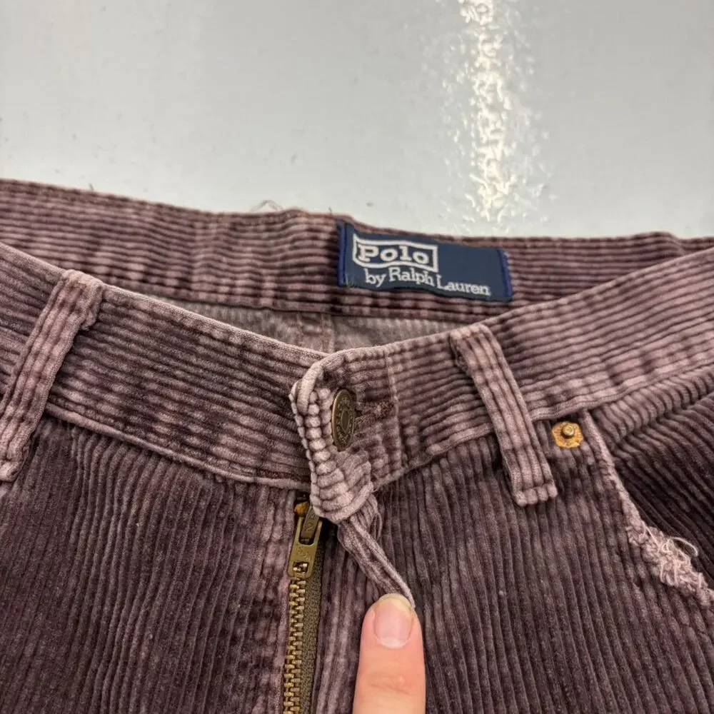 Vintage 70s Polo Ralph Lauren Burgundy Corduroy Pants 33x34